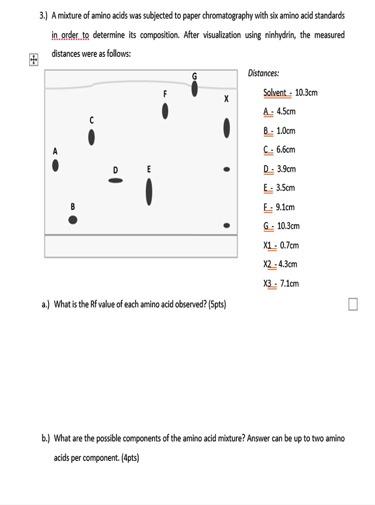 SOLVED 3 ) Amixture of amino acids was subjected to paper