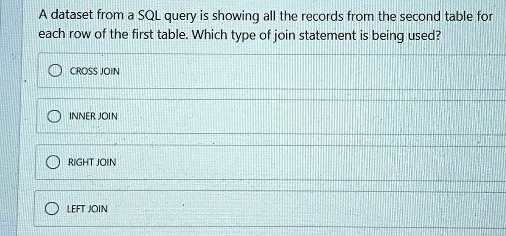 Beign Sql A dataset from a SQL query is showing all the records from the second ...