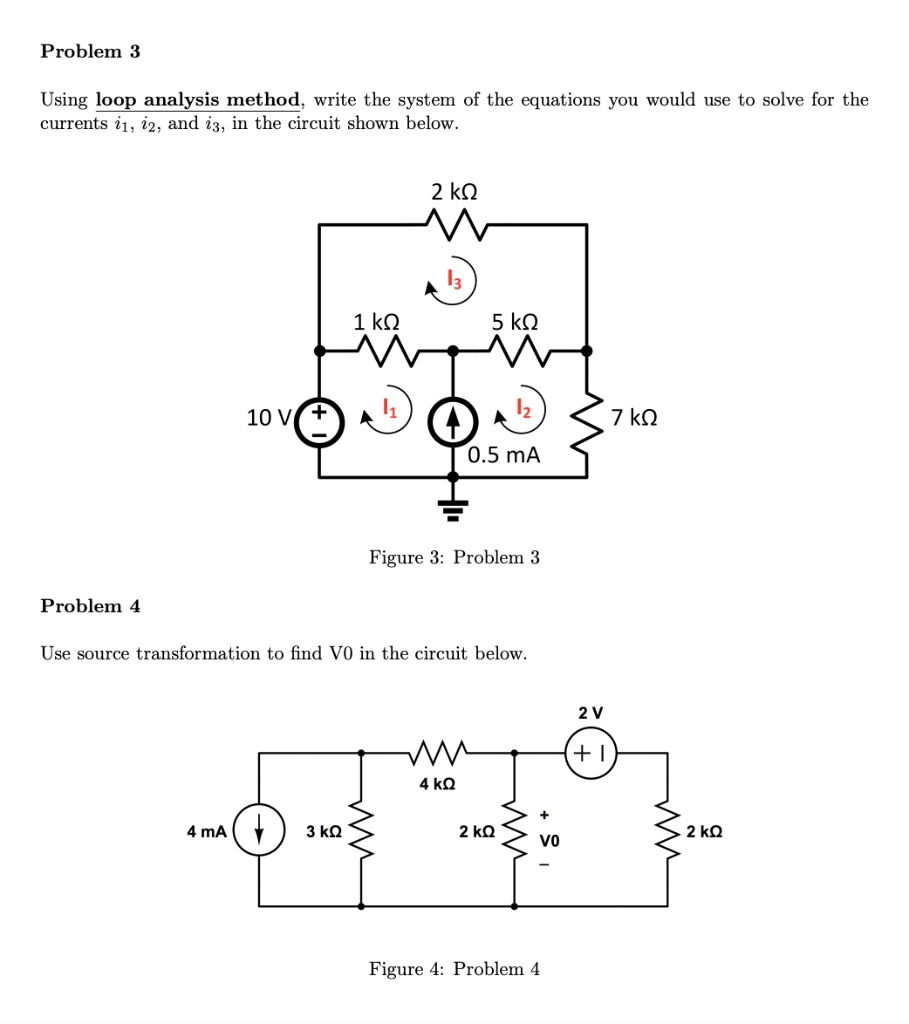 using loop analysis method write the system of the equations you would ...