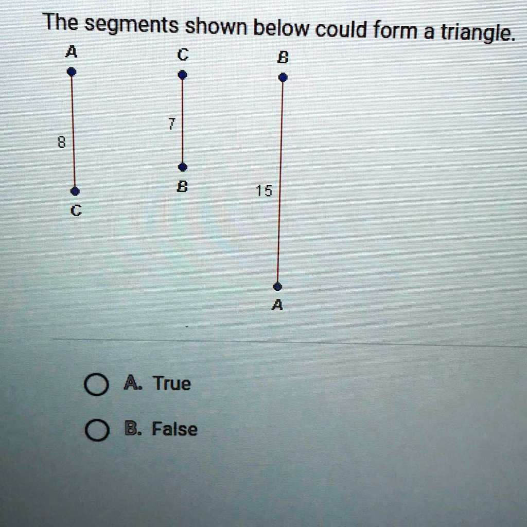 SOLVED: 'The Segments Shown Below Could Form A Triangle. The Segments ...