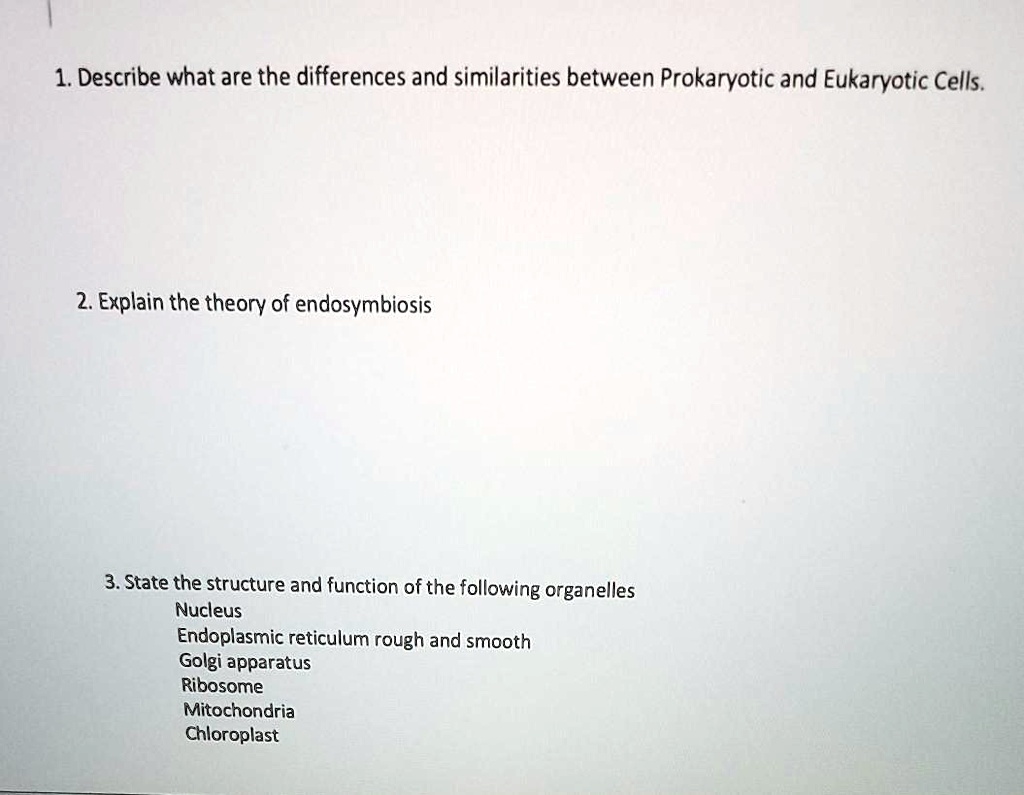 SOLVED: 1. Describe the differences and similarities between ...