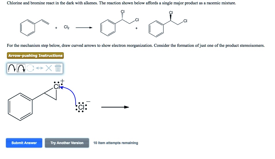 Chlorine and bromine react in the dark with alkenes. … SolvedLib