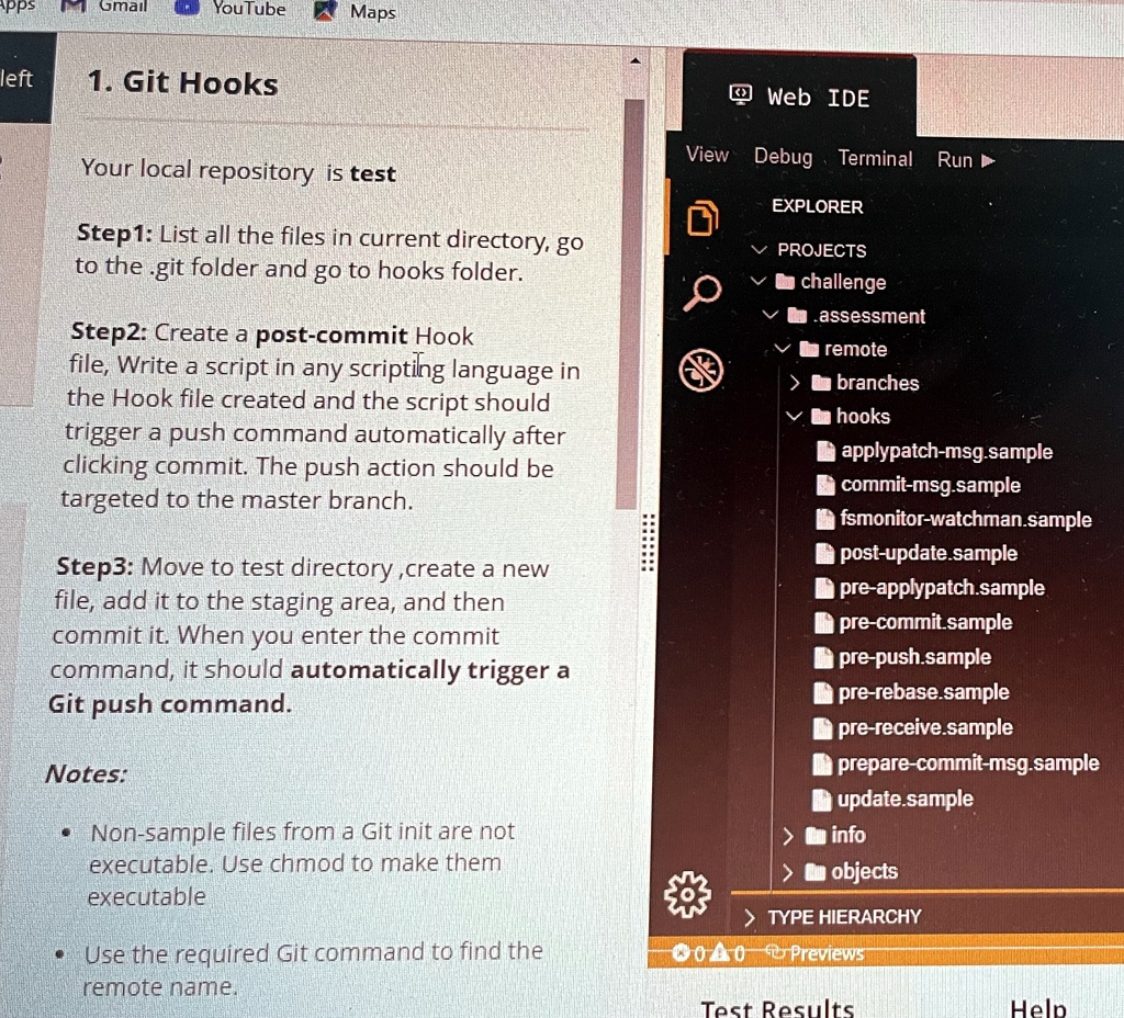 SOLVED: Question - Tasks Git Hooks (Write a script in any scripting ...