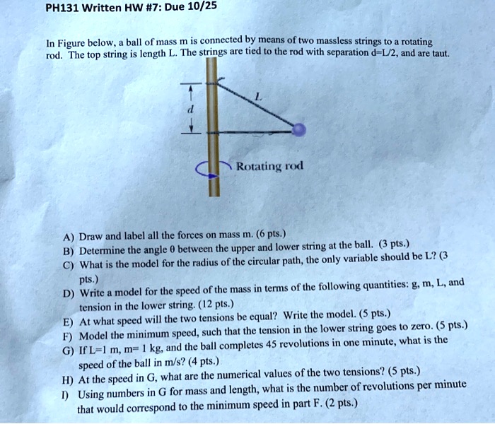 SOLVED:PH131 Written HW #7: Due 10/25 In Figure below_ ball of mass m ...