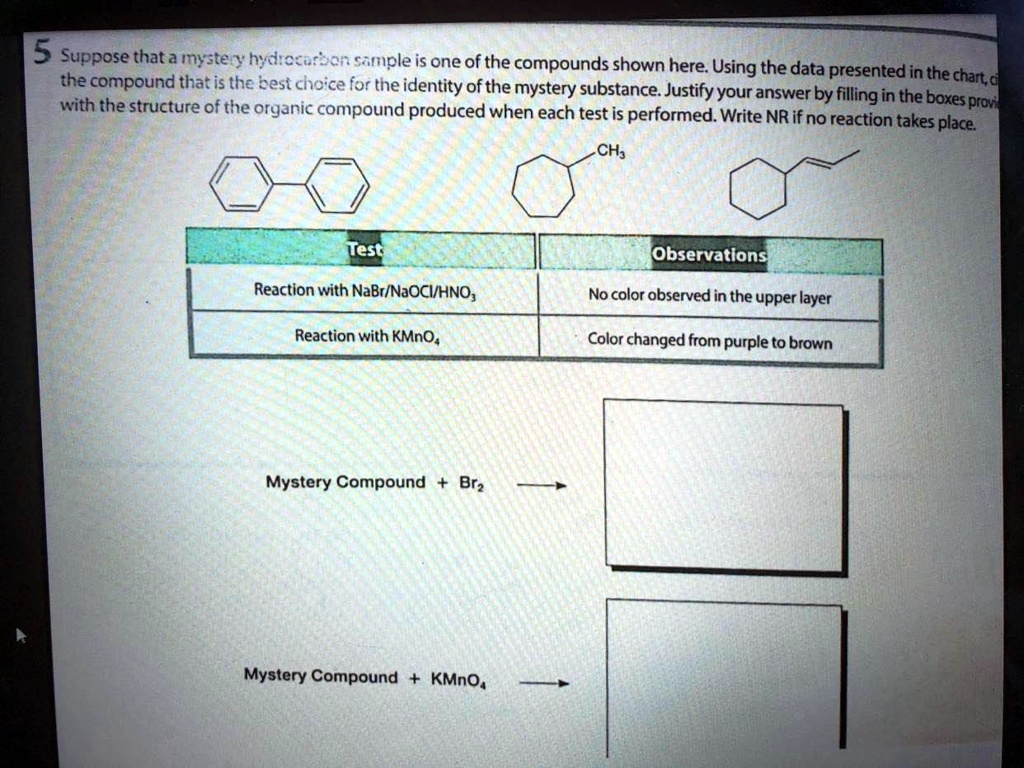 SOLVED Suppose thata myste y hyd ccurbon smple is one of the compounds