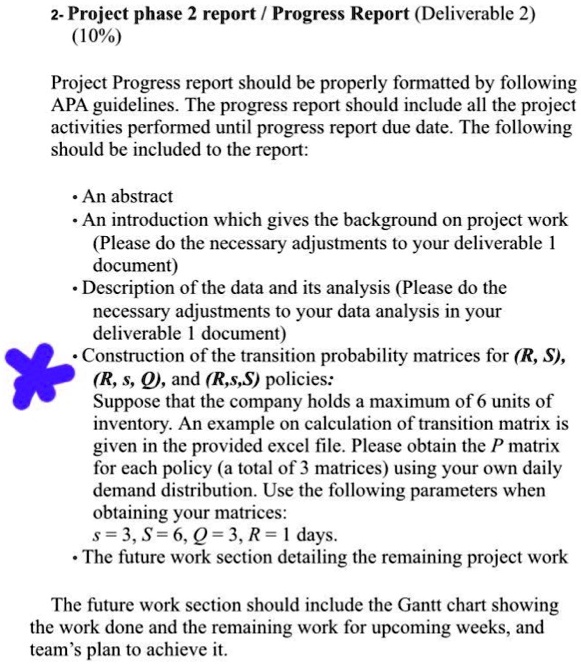 2- Project phase 2 report / Progress Report (Deliverable 2) (10% ...