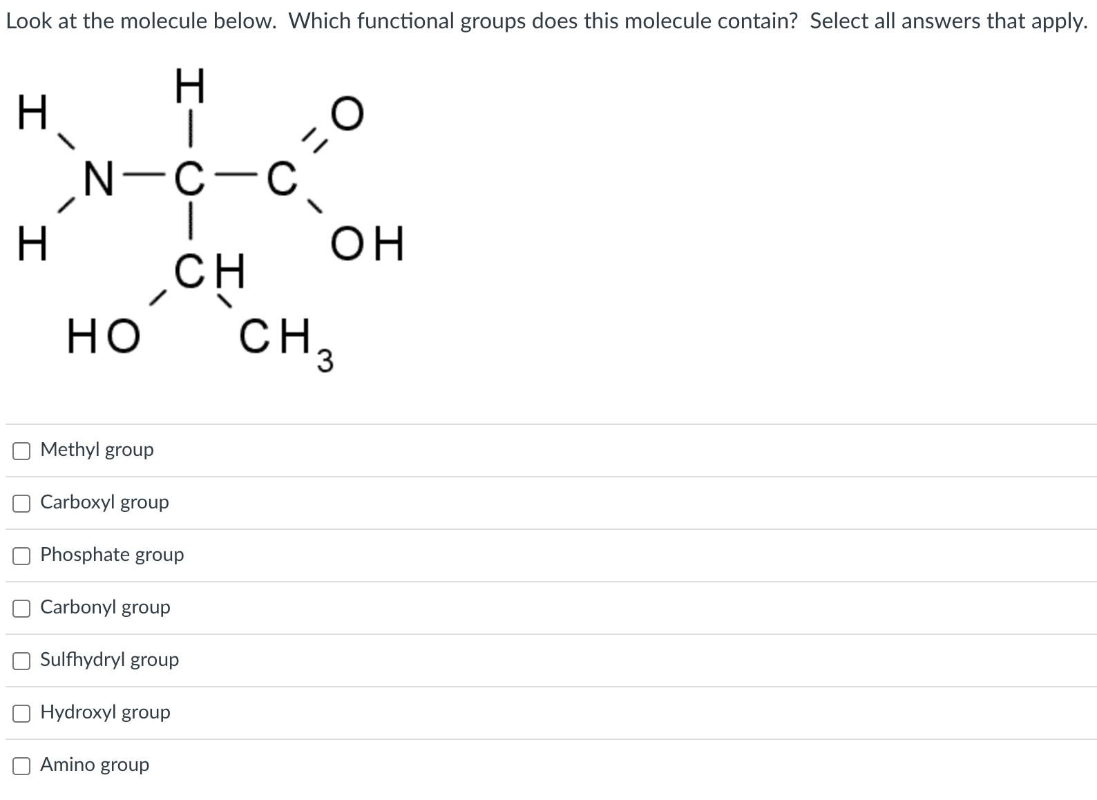 SOLVED Look at the molecule below. Which functional groups does this