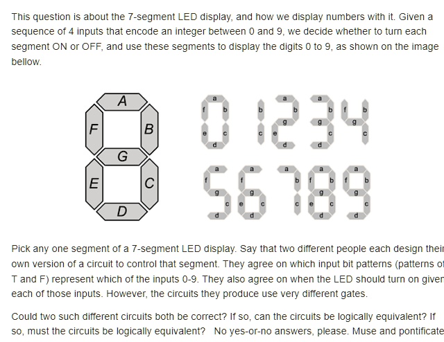 SOLVED: This question is about the 7-segment LED display, and how we ...
