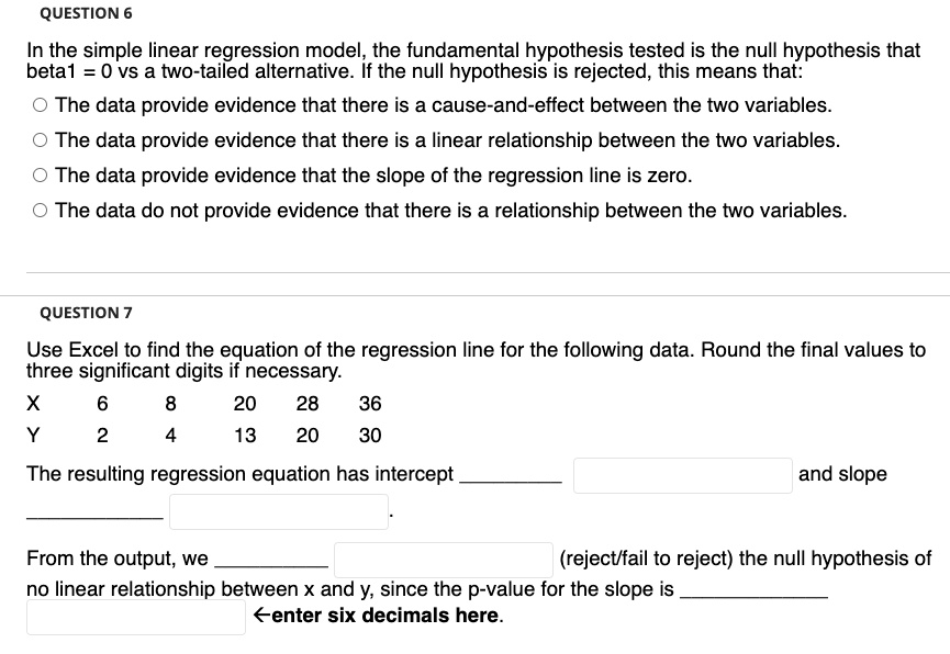 reject null hypothesis linear regression