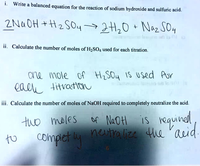 SOLVED I need help with iv. and v. Write a balanced equation for the