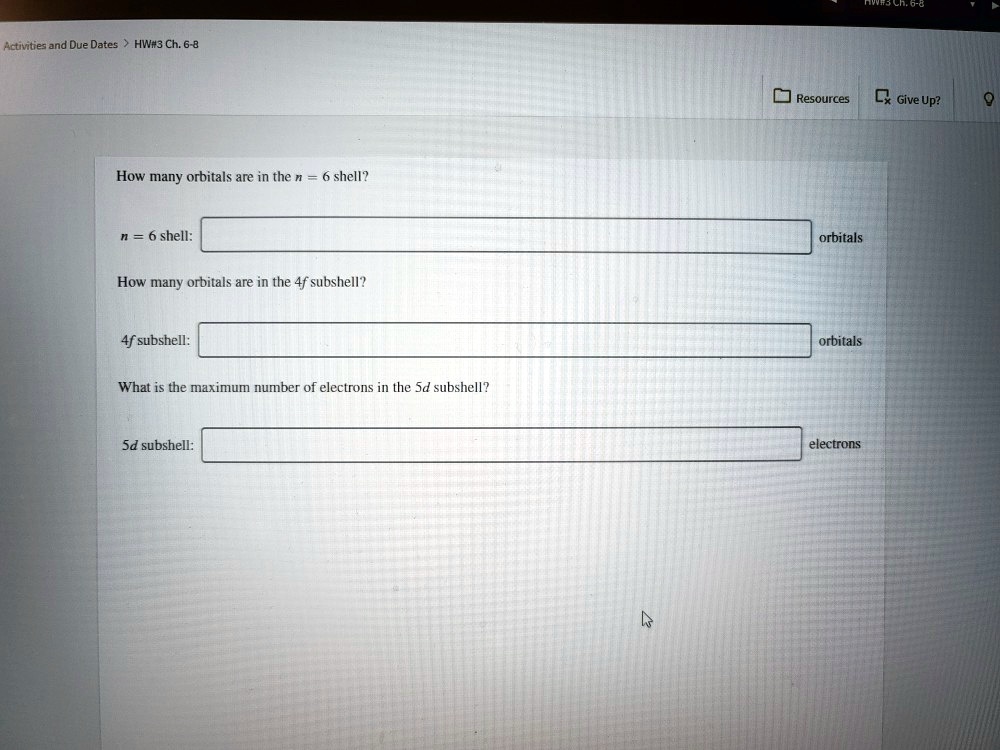 SOLVED: Activities and Due Dates HW#3 Ch. 6-8 Resources Give Up? How