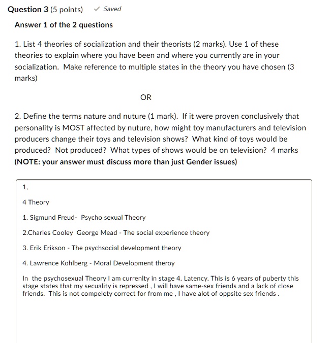 SOLVED Question 3 5 points Saved Answer 1 of the 2 questions 1