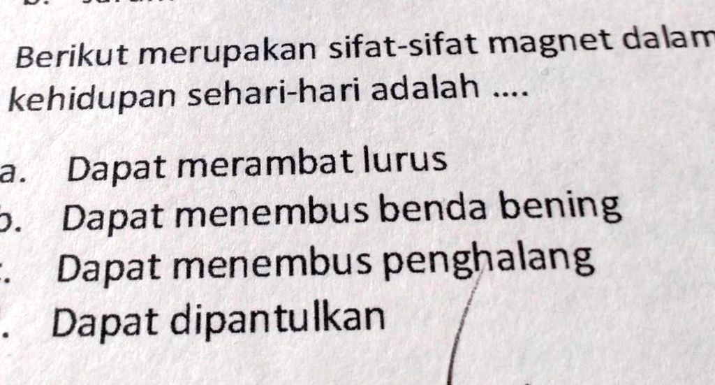 sebutkan 3 sifat magnet dalam kehidupan sehari hari