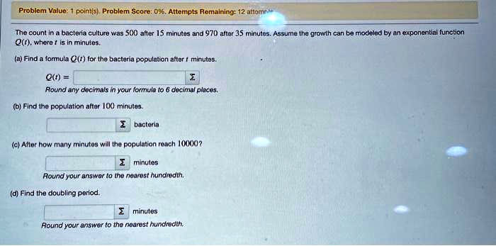 problem value pointis problem score 0 attompts rcmalning atomr the caun ...