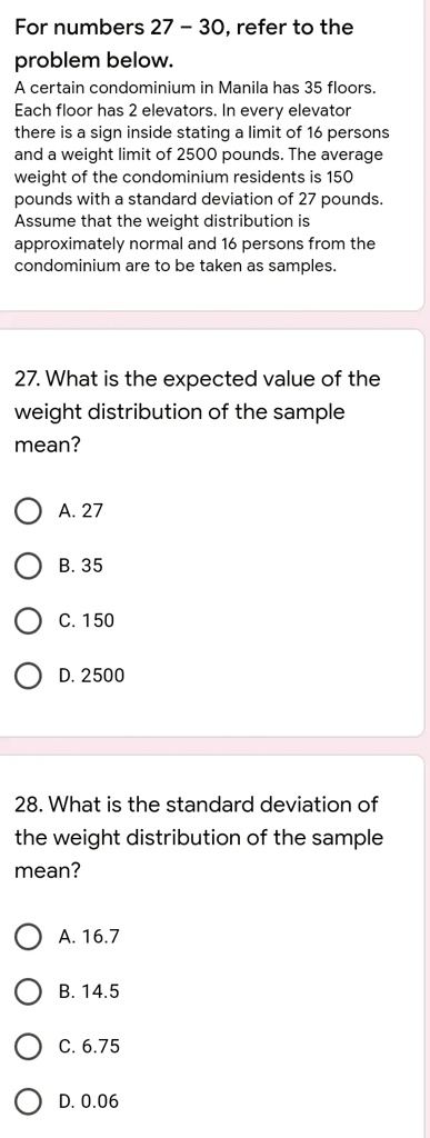 Solved: For Numbers 27 30, Refer To The Problem Below: A Certain 