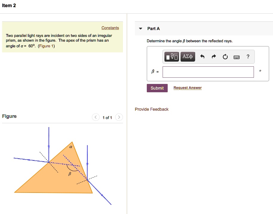 item 2 constants part a two parallel light rays are incident on two ...