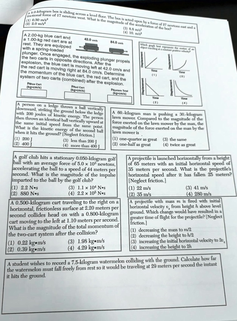 SOLVED A 5.0kilogram box is sliding across a level floor. The box is