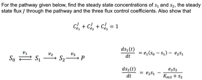 SOLVED: do it For the pathway given below,find the steady state ...