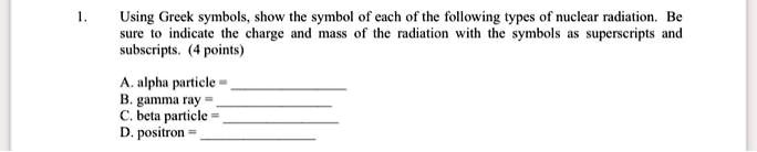 SOLVED: Using Greek symbols, show the symbol of each of the following ...