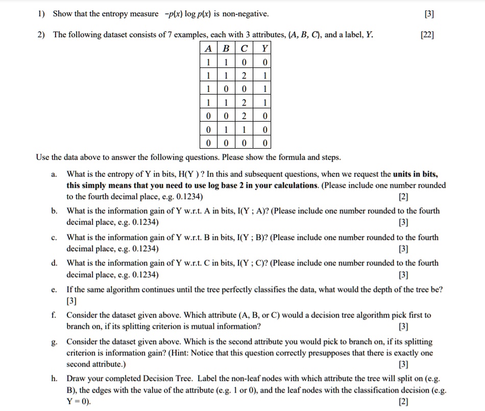 Show that the entropy mcasure plx log px is non t negative 3...