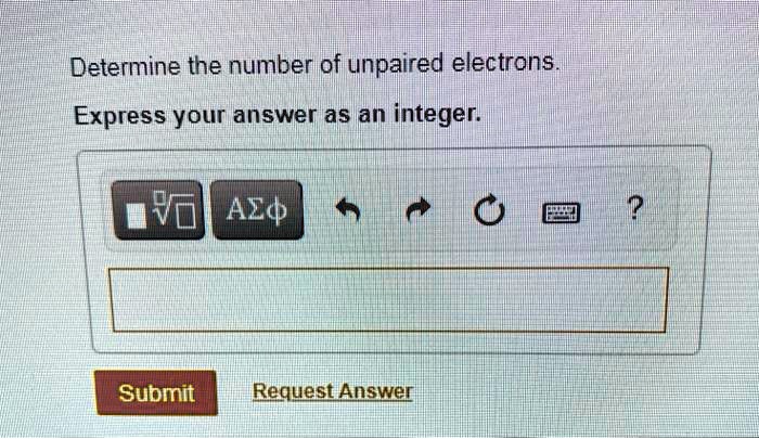 determine the number of unpaired electrons express your answer as an integer