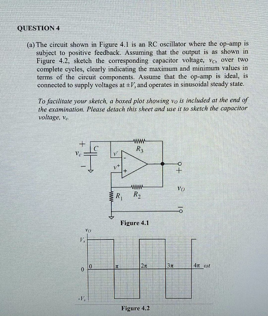 SOLVED (a) The circuit shown in Figure 4.1 is an RC oscillator where