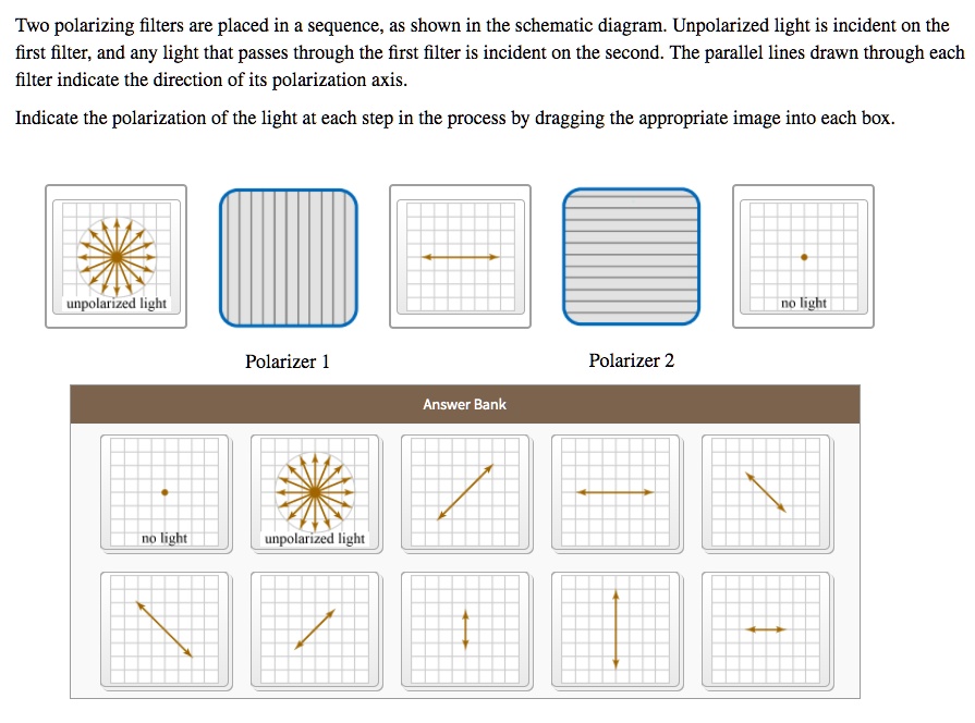 SOLVED Two polarizing filters are placed in a sequence, as shown in