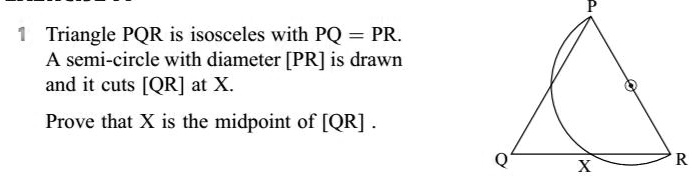 Triangle Pqr Is Isosceles With Pq Pr A Semi Circle With Diameter Pr Is Drawn And It Cuts Qr 4779