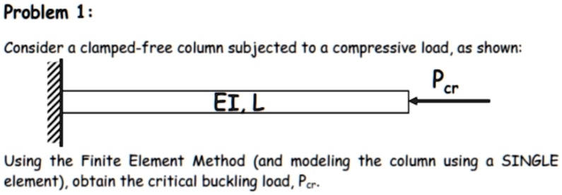 SOLVED: 'subject FEA solve 100% Problem 1: Consider a clamped-free ...