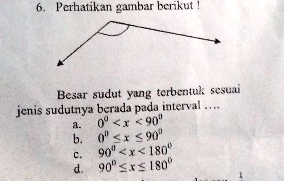 SOLVED: Besar Sudut Yang Terbentuk Sesuai Jenis Sudutnya Berada Pada ...