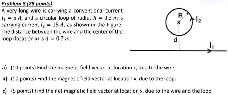 SOLVED: Problem 3 (25points) A very long wire is carrying a ...