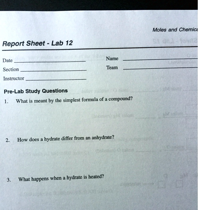 Report Sheet - Lab 12 Date Section Instructor Pre-Lab Study Questions 1 ...