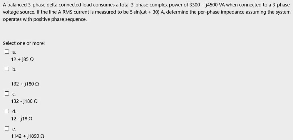 A balanced 3-phase delta connected load consumes a total 3-phase ...