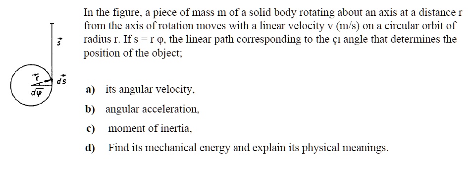 SOLVED: In the figure. a piece of mass 1 of a solid body rotating about ...