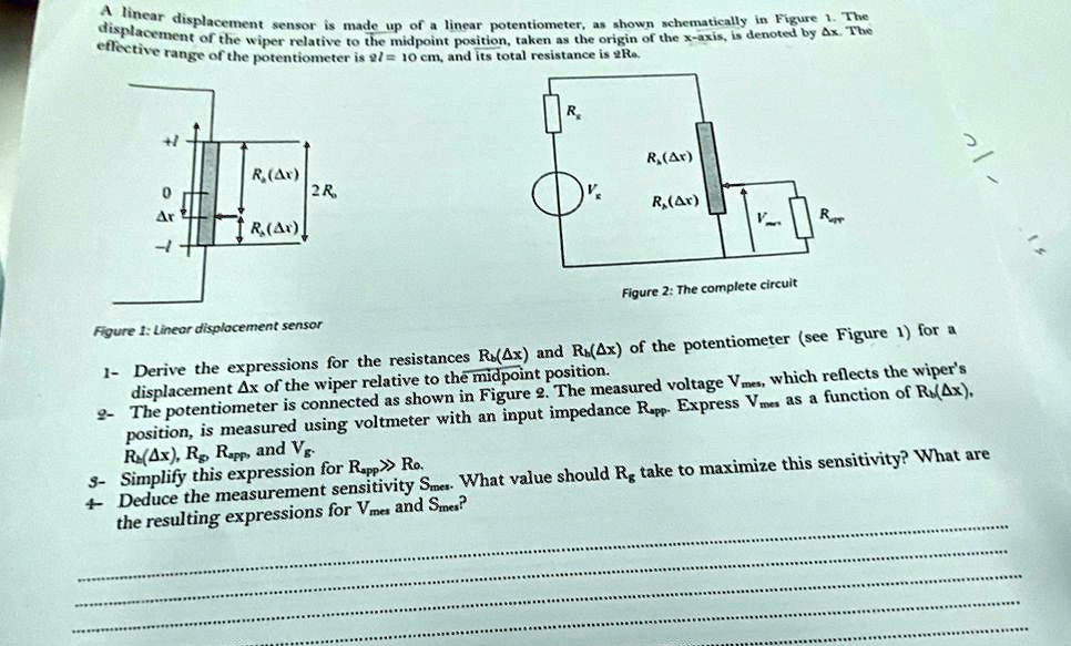 a linear displacement sensor is made up of a linear potentiometer as ...