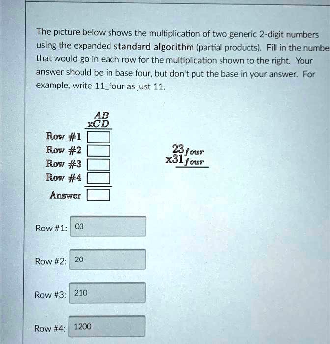 SOLVED The picture below shows the multiplication of two generic 2