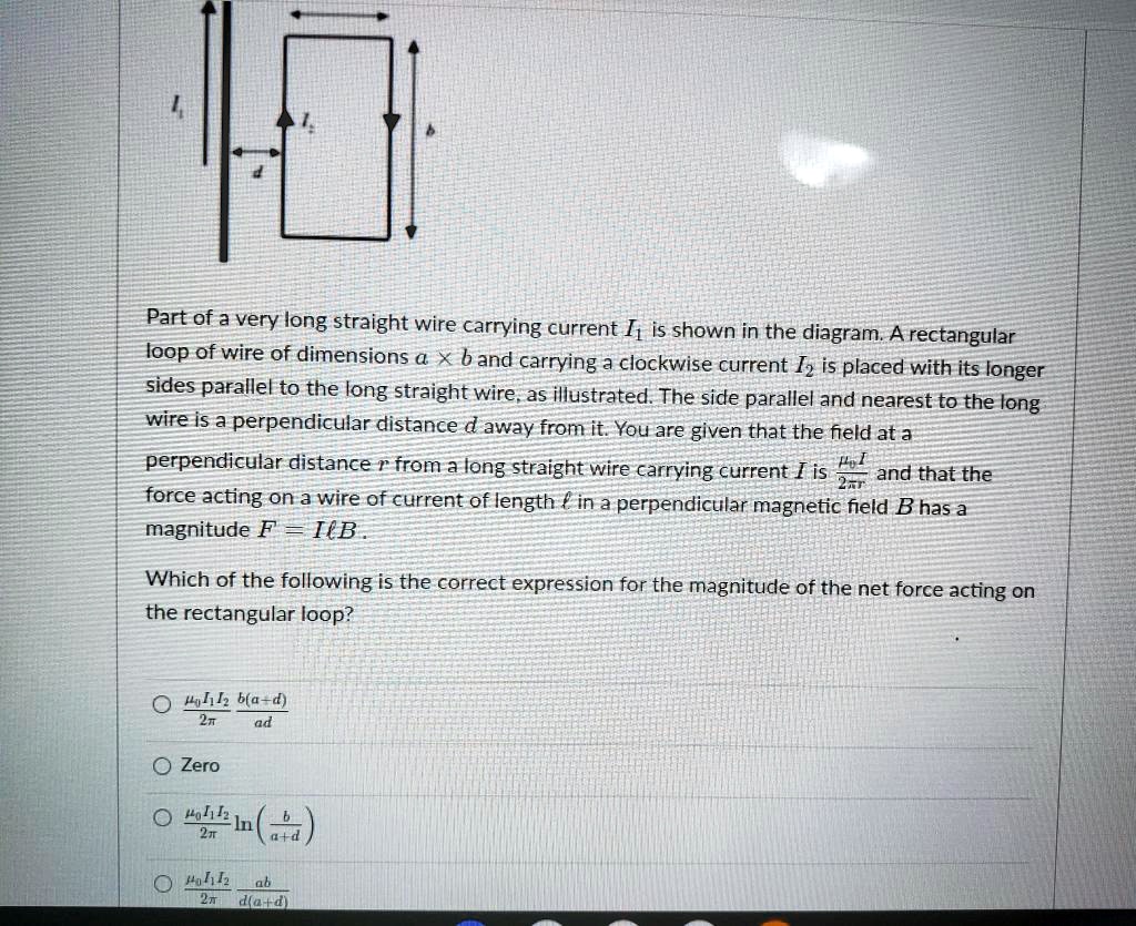 SOLVED: Part of a very long straight wire carrying current I is shown ...