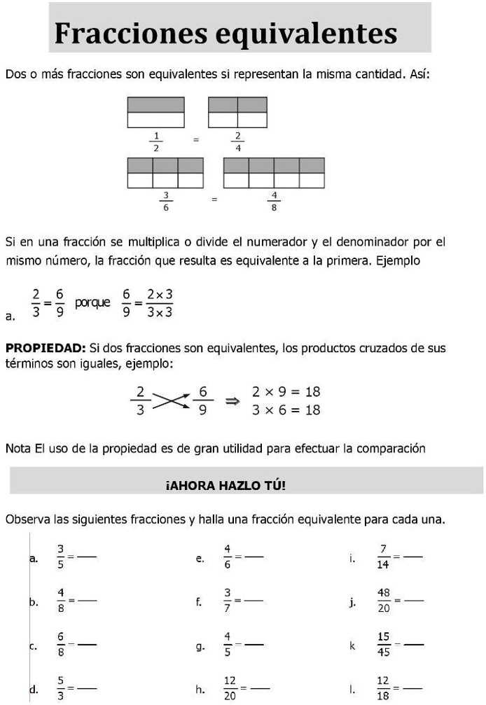 SOLVED: Fracciones Equivalente Miércoles 15 De Setiembre Del 2021 ...