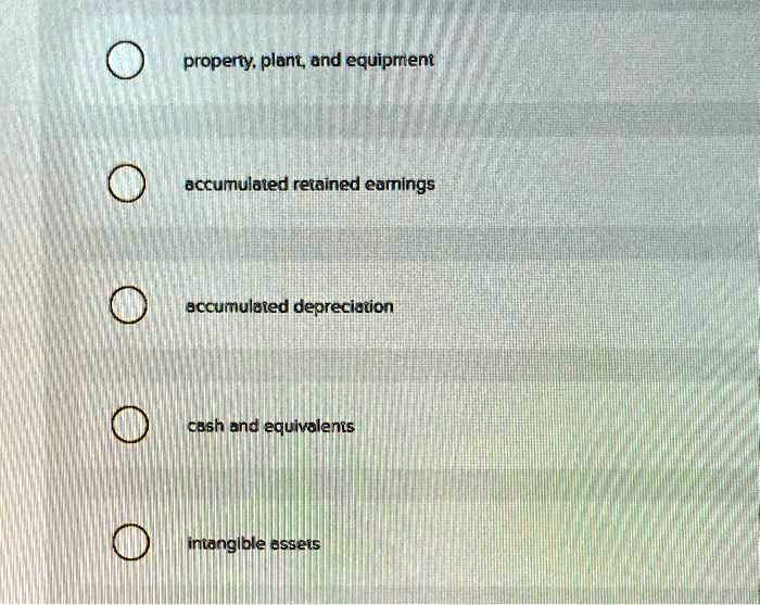 [GET ANSWER] property, plant, and equipment accumulated retained ...