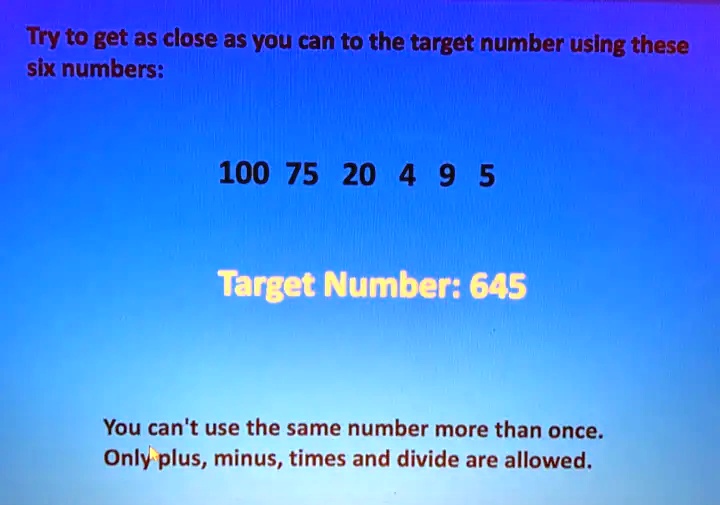 Target Divide Try to get as close as you can to the target number using...