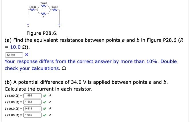 SOLVED: Figure P28.6. (a) Find The Equivalent Resistance Between Points ...