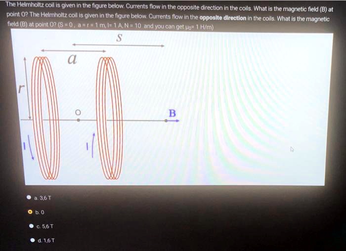 SOLVED: The Helmholtz Coil Is Given In The Figure Below. Currents Flow ...