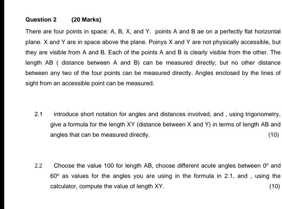 SOLVED There are four points in space A, B, X, and Y. Points A and B