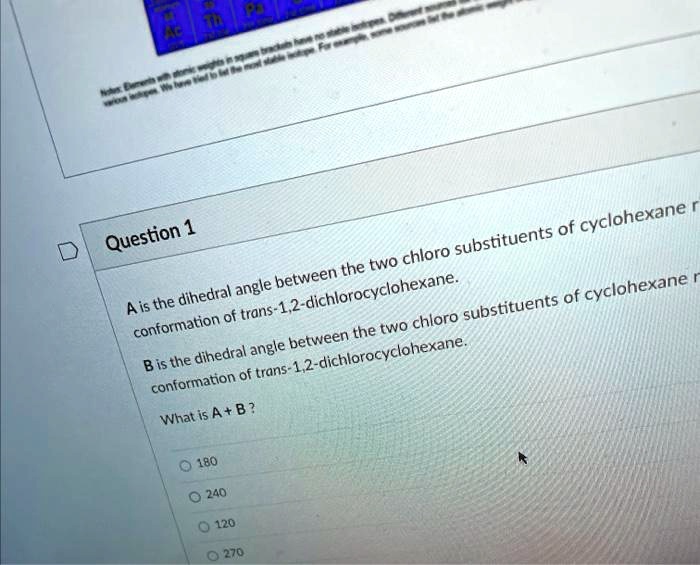 Cyclohexane Question substituents of chloro the two a… - SolvedLib