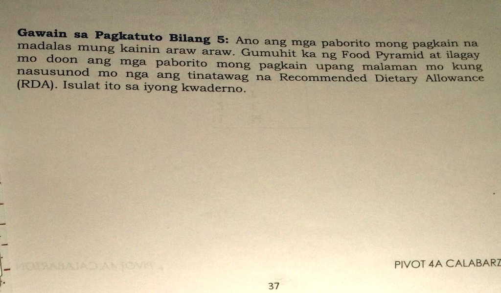 Solved Pasagot Po Plss ️ ️ ️ ️ Gawain Sa Pagkatuto Bilang 5 Ano Madalas Mung Kainin Ang 0243