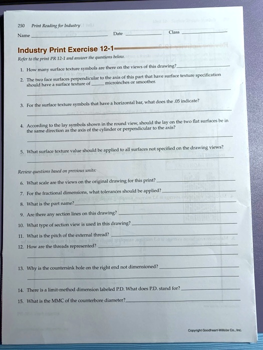 Print Reading For Industry Review Activity 10 1 VIDEO solution: Print Reading for Industry Name Date Class Industry