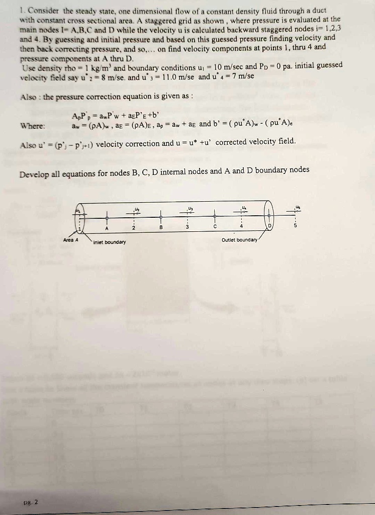 1 consider the steady stateone dimensional flow of a constant density ...