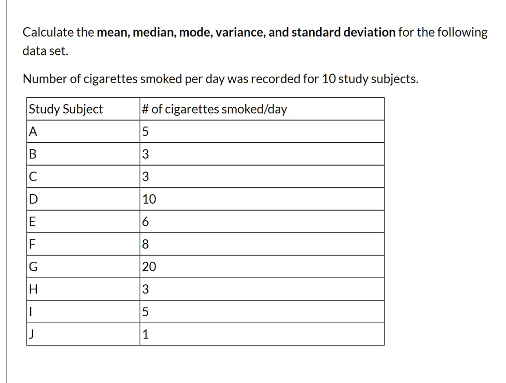 calculate-the-mean-median-mode-variance-and-stand-solvedlib