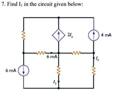 7. Find Ix in the circuit given below: 2Ix 4 mA 6 mA Ix 6...