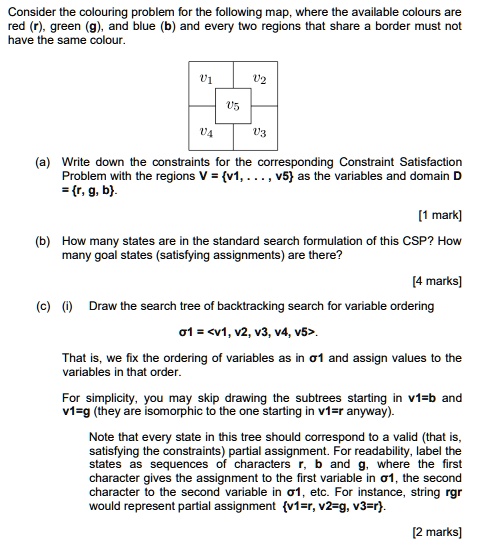 Consider the coloring problem for the following map, where the ...